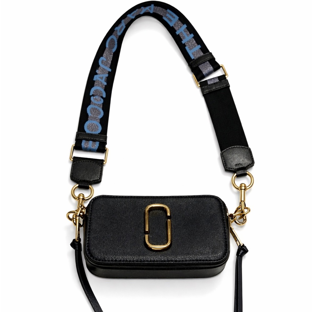 Marc Jacobs Black Crossbody Bag with Gold Accents